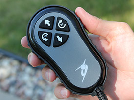 Exterior controls hand pendant for Bruno hoist lift providing weather-resistant operation from outside the vehicle