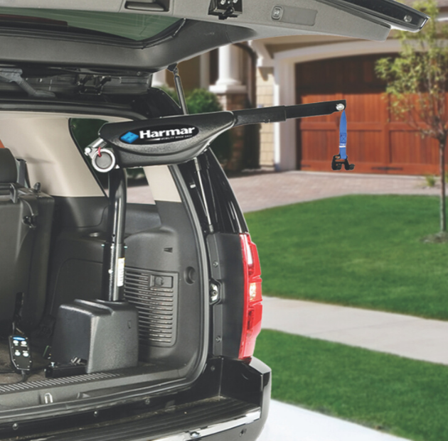 Harmar 400 Series hoist-style inside lift for scooters and power wheelchairs with powered rotation