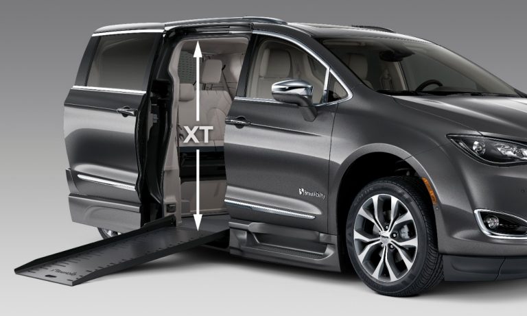 Side view of side-entry wheelchair van with extra-tall height