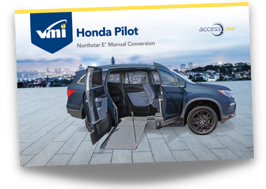 Owner's manual cover page for the VMI Honda Pilot Northstar E wheelchair accessible conversion