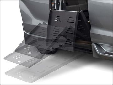 Wheelchair ramp deployed from a BraunAbility Toyota Sienna wheelchair van