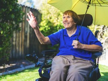 Person with multiple sclerosis waiving