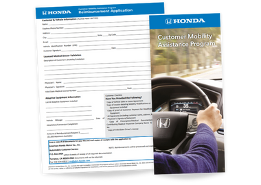 Honda Mobility Assistance Program application and brochure