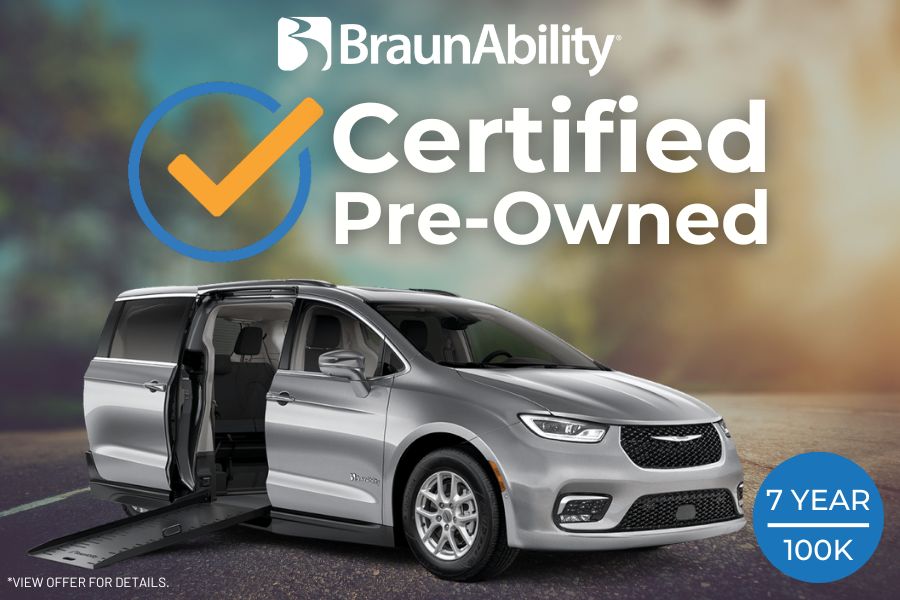 BraunAbility Certified Pre-Owned wheelchair accessible van with 7-year 100,000-mile warranty