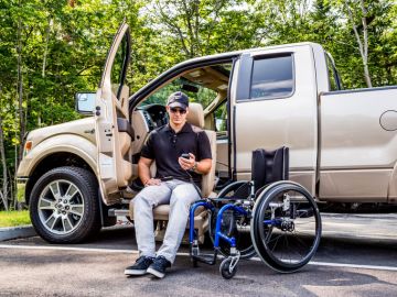Adapt Solutions LINK Seat vehicle transfer system for independent wheelchair-to-seat transfers